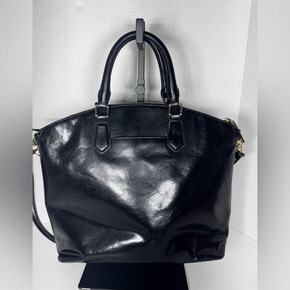 Brahmin Duxbury Satchel Black Charleston Leather Zip Top handle crossbody - Picture 3 of 14